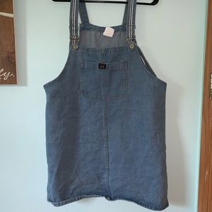 Mock denim overall dress